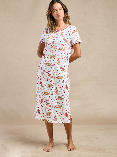Lot de 2 chemises de nuit longues coton