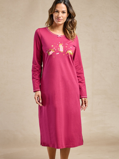 Lot de 2 chemises de nuit longues coton