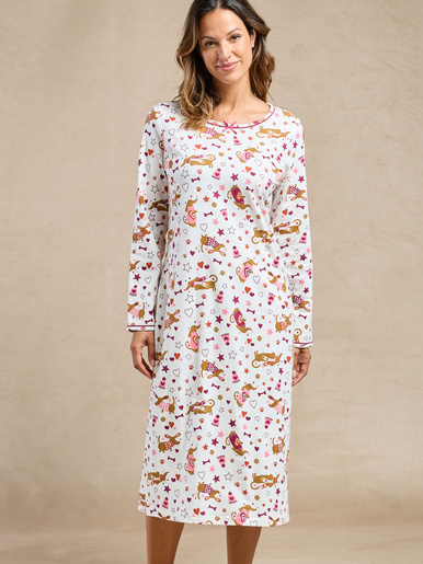 Lot de 2 chemises de nuit longues coton
