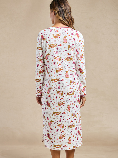 Lot de 2 chemises de nuit longues coton