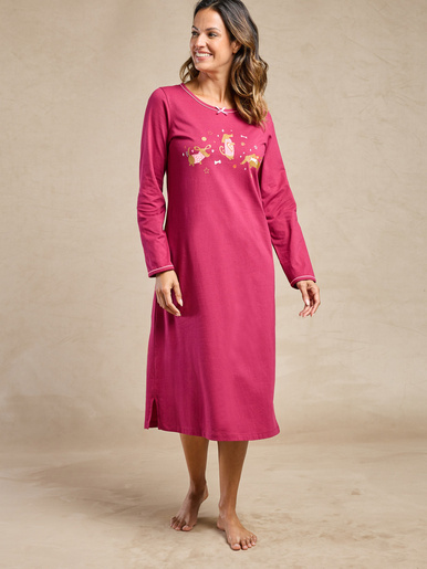 Lot de 2 chemises de nuit longues coton