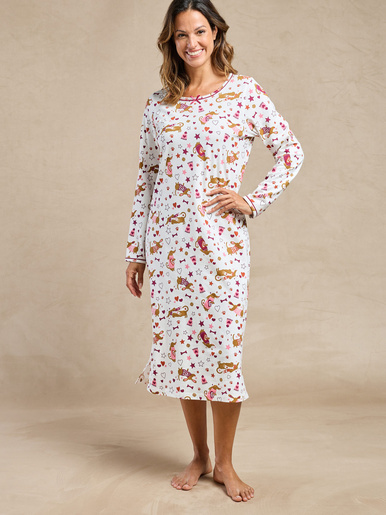 Lot de 2 chemises de nuit longues coton
