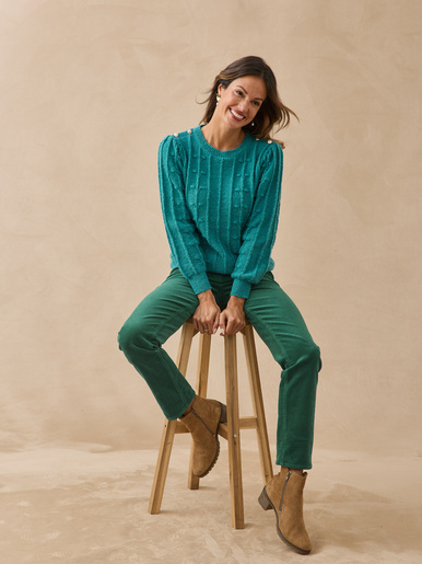 Pantalon velours côtelé coupe droite