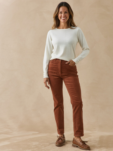 Pantalon velours côtelé coupe droite