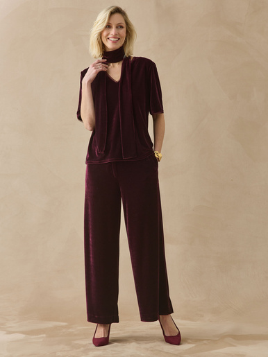 Pantalon maille velours stretch