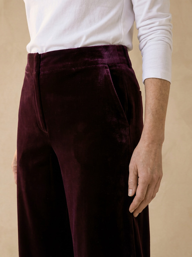 Pantalon maille velours stretch