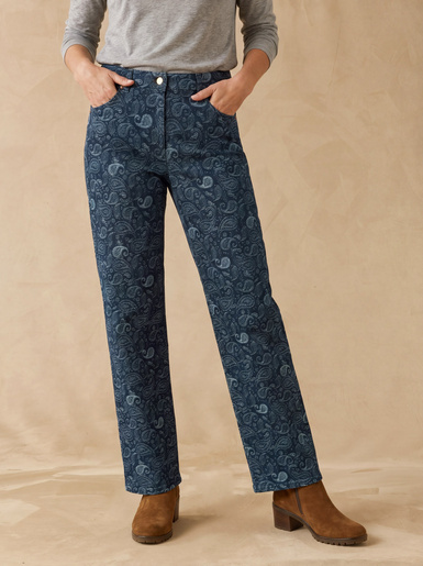 Pantalon jean droit taille haute