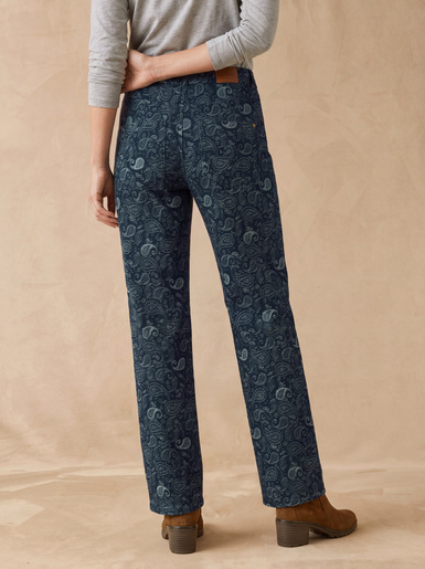Pantalon jean droit taille haute