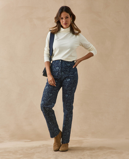 Pantalon jean droit taille haute