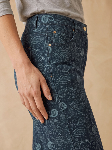 Pantalon jean droit taille haute