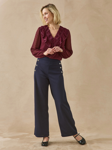 Pantalon 7/8 taille haute pont