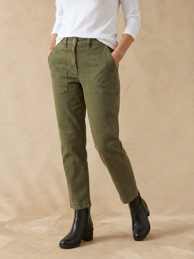 Pantalon cargo 7/8ème élastiqué - Daxon - Kaki
