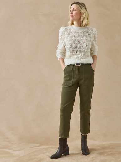 Pantalon cargo 7/8ème élastiqué - Daxon - Kaki
