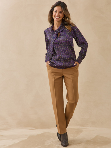 Blouse en satin avec lavallière