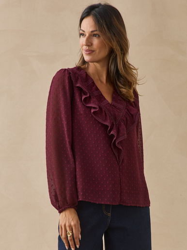 Blouse plumetis détails macramé