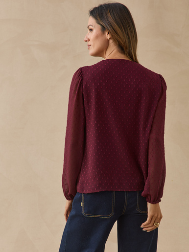 Blouse plumetis détails macramé