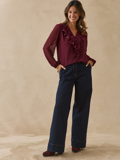 Blouse plumetis détails macramé