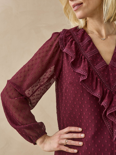 Blouse plumetis détails macramé