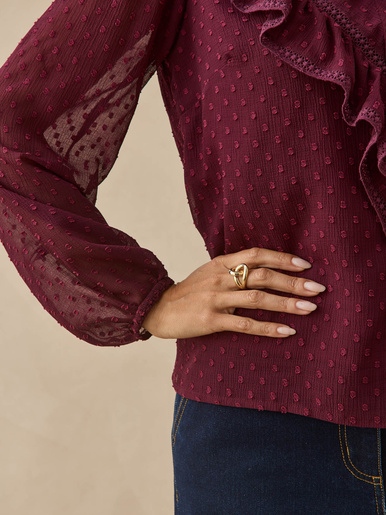 Blouse plumetis détails macramé