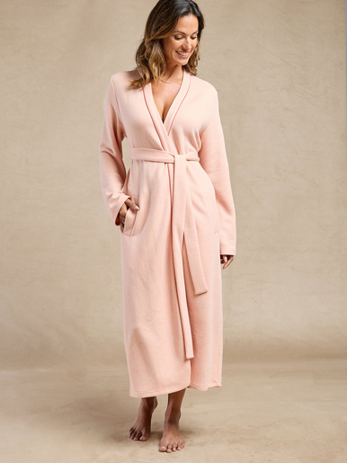 Peignoir kimono en maille jacquard