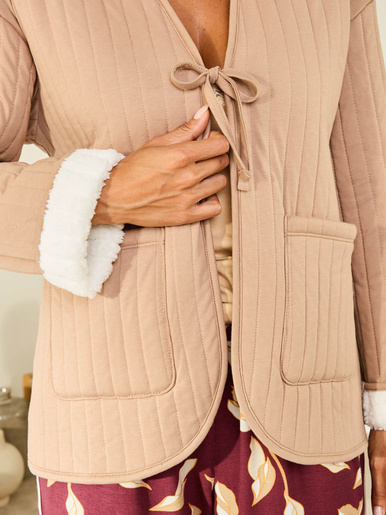 Veste kimono intérieur moutonné