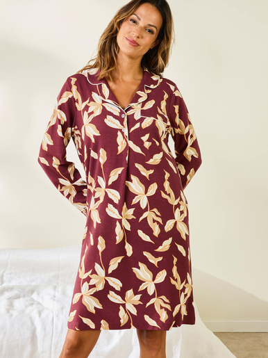 Chemise de nuit liquette manches longues