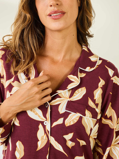 Chemise de nuit liquette manches longues