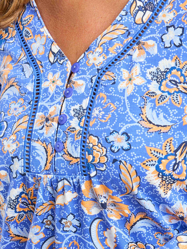 Chemise de nuit courte en coton