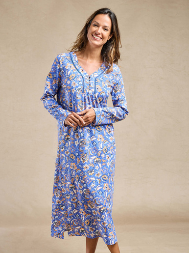 Chemise de nuit longue en coton