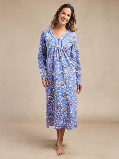 Chemise de nuit longue en coton