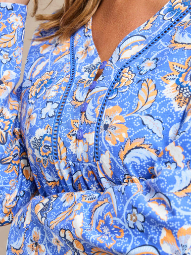 Chemise de nuit longue en coton