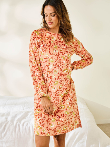 Chemise de nuit courte manches longues