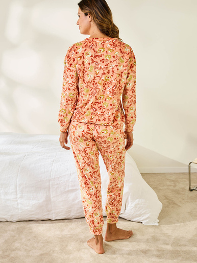 Pyjama polaire imprimé manches longues