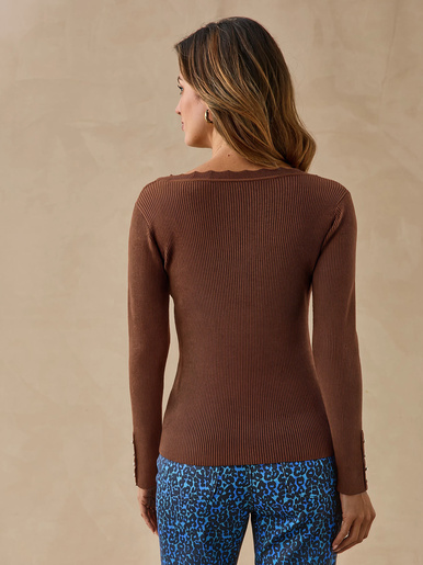 Pull encolure V avec laine