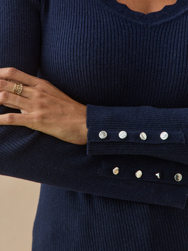 Pull encolure V avec laine
