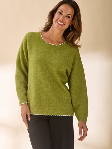 Pull classique avec laine col rond