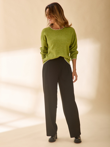 Pull classique avec laine col rond