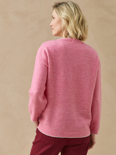 Pull classique avec laine col rond