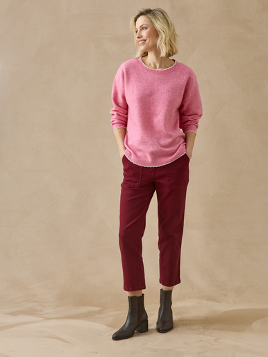 Pull classique avec laine col rond