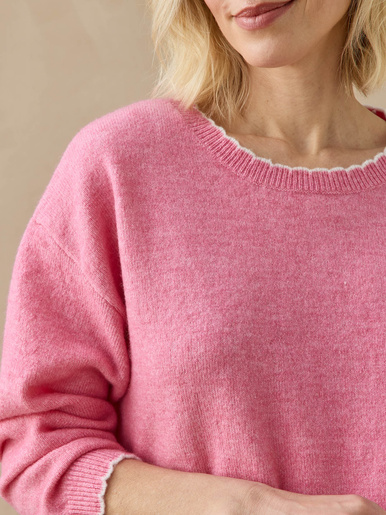 Pull classique avec laine col rond