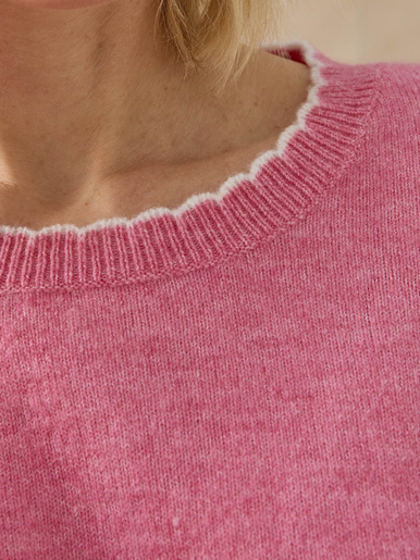 Pull classique avec laine col rond