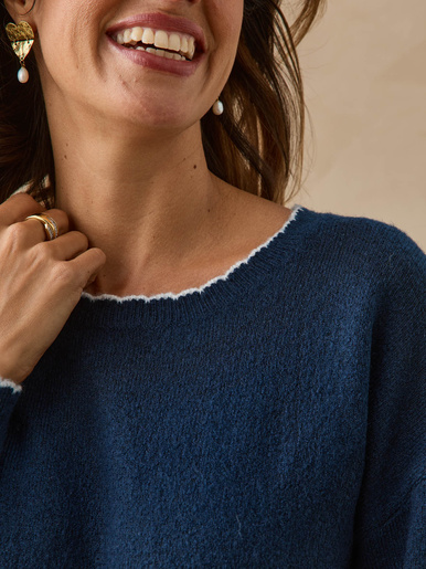 Pull classique avec laine col rond