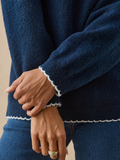 Pull classique avec laine col rond
