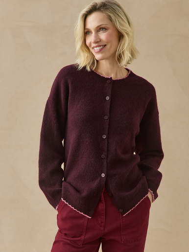 Cardigan manches longues avec laine