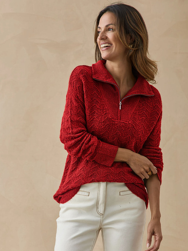 Pull col camionneur zippé