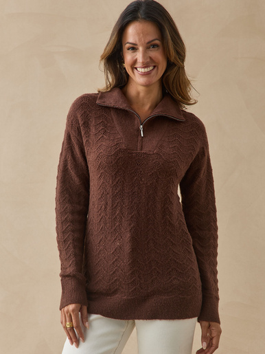 Pull col camionneur zippé