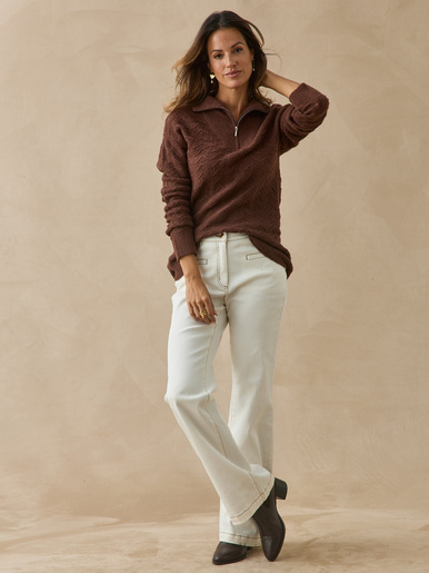 Pull col camionneur zippé