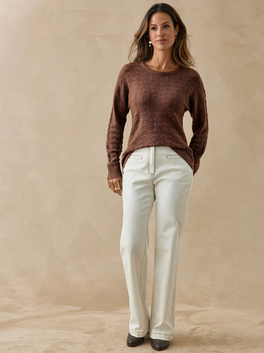 Pull encolure ronde - Daxon - Chocolat