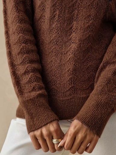 Pull encolure ronde - Daxon - Chocolat