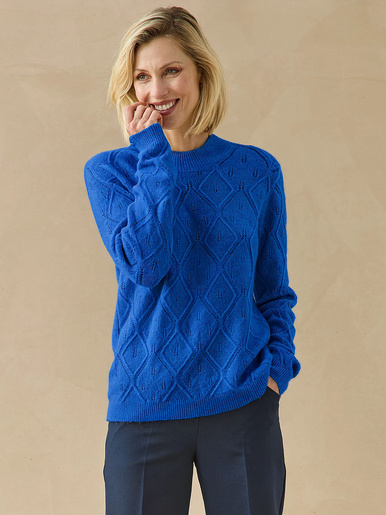 Pull col montant maille ajourée